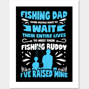 Proud Fishing Dad Fisher Son Father Gift Posters and Art